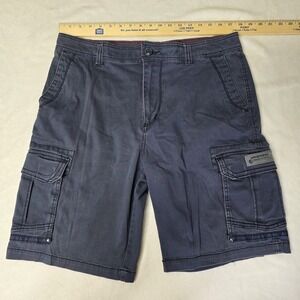Unionbay Men's Cargo Shorts 36 Navy Skater Y2k Grunge‎ Outdoor Hiking Flat Front